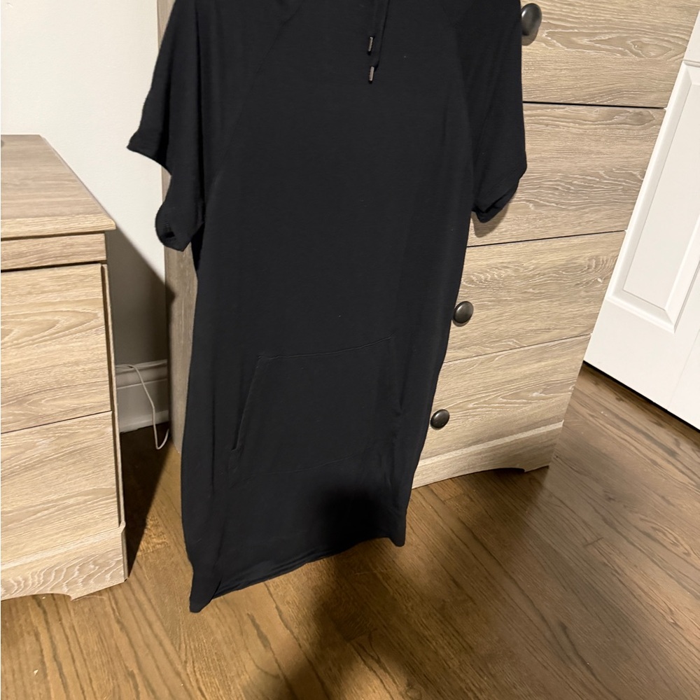 Athleta Black Midi Hoodie Dress, small